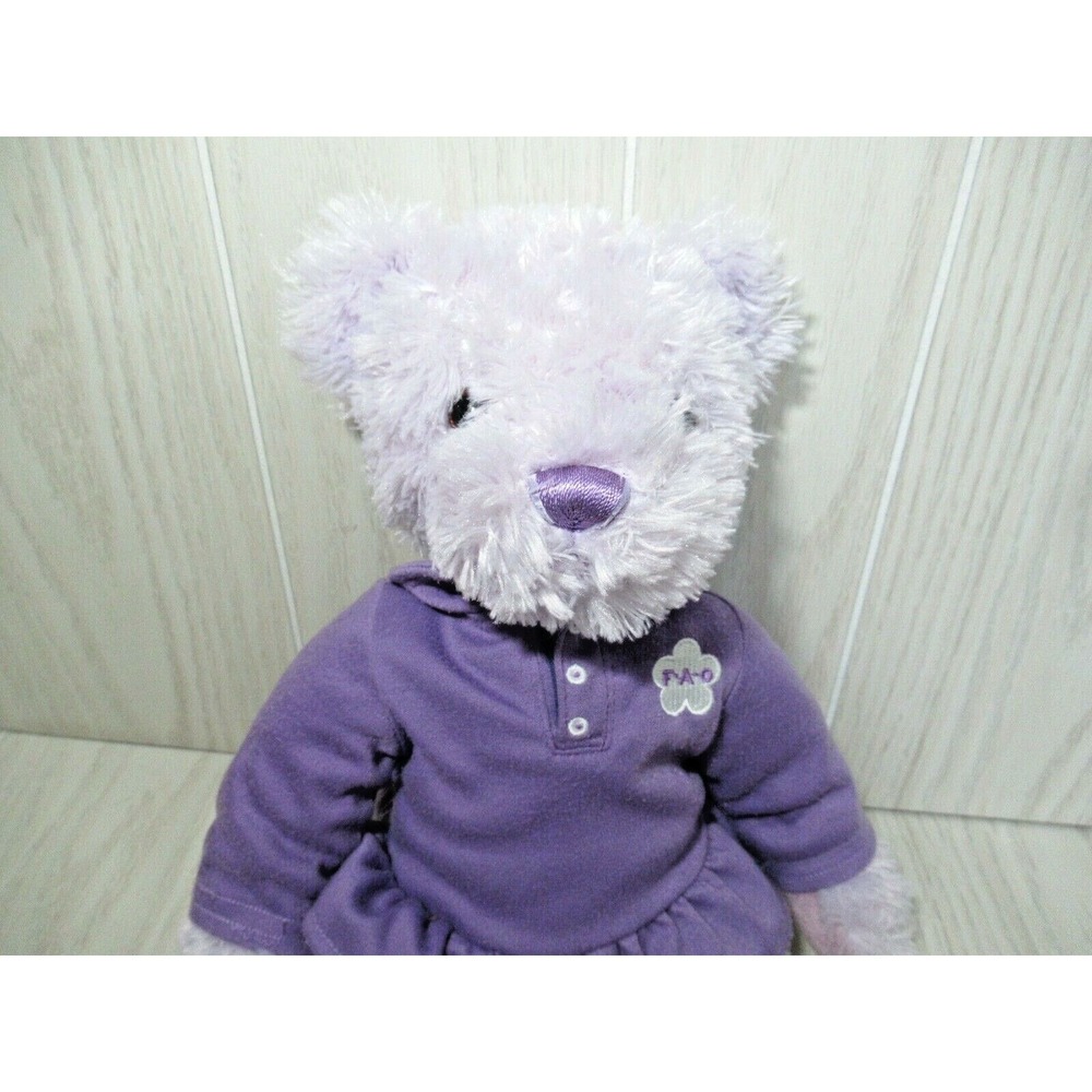 FAO‎ Schwarz purple plush teddy bear shirt dress Toys R Us metal button 2013